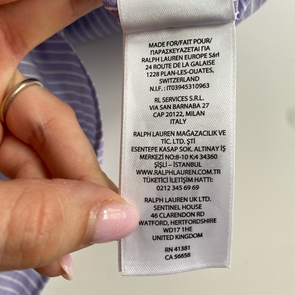 Ralph Lauren Purple Label Shirt Mens 16.5 Large Striped Dress Button Up Classic - Picture 8 of 10